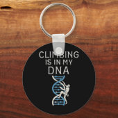 DNAヘリックス グラフィック 登山が私の遺伝子 キーホルダー (正面)