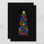 DNA二重らせんのクリスマスツリー 生命科学 生物学 シーズンカード (正面/裏面)