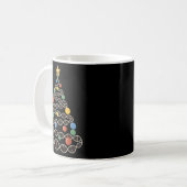 DNA二重らせんクリスマスツリー科学者生物学サイエンス コーヒーマグカップ (正面左)