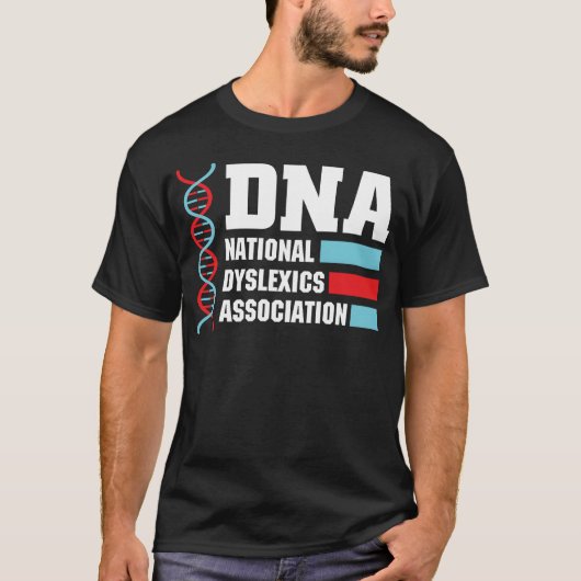 DNA全国失読症協会 生物学 70年代 ガール Tシャツ (正面)