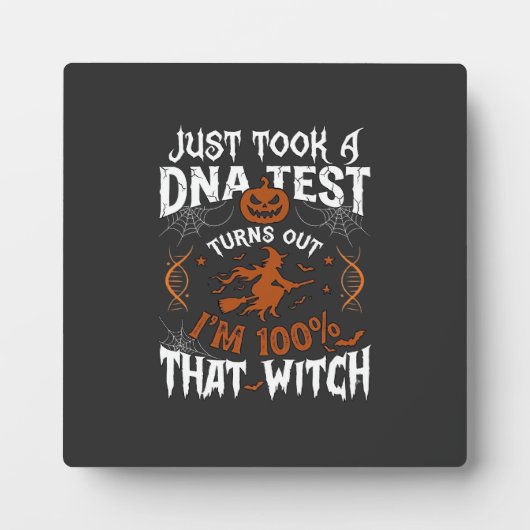 DNA検査の魔女 ハロウィン カボチャ クモの巣 フォトプラーク (正面)