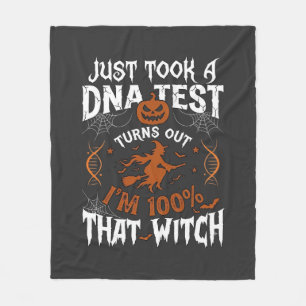 DNA検査の魔女 ハロウィン カボチャ クモの巣 フリースブランケット