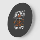 DNA検査の魔女 ハロウィン カボチャ クモの巣 ラージ壁時計 (傾斜)