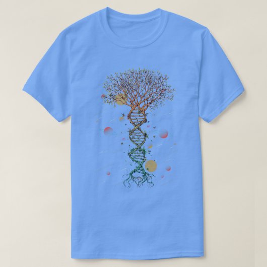 DNA樹木生命生物学環境科学遺伝学 Tシャツ (デザイン正面)