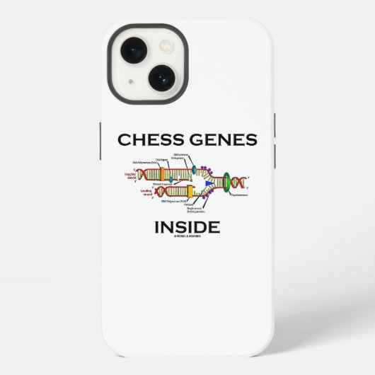 DNA複製のチェス遺伝子ユーモア iPhoneケース (裏面)
