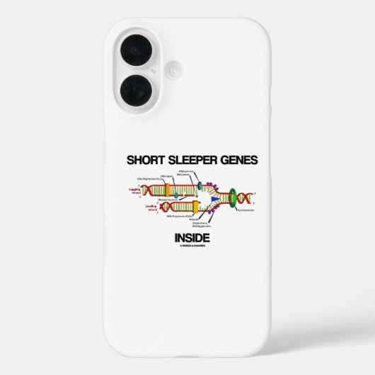 DNA複製のユーモアが詰まった短時間睡眠遺伝子Tシャツ Case-Mate iPhoneケース (裏面)