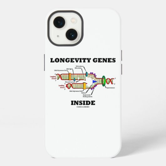 DNA複製の長寿遺伝子ユーモア iPhoneケース (裏面)