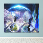 DNA覚醒デザイン キャンバスプリント (インサイチュ (ウッドフロア))