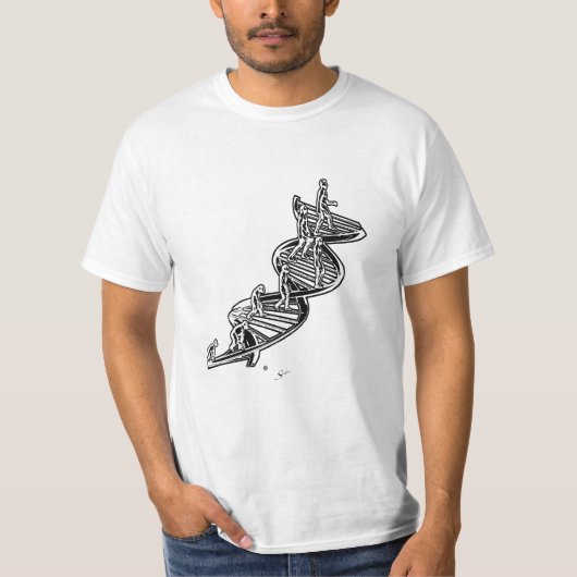 DNA進化ラダー付きTシャツ Tシャツ (正面)