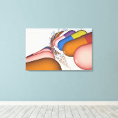 DNA鎖カラフルの発現 キャンバスプリント (インサイチュ (ウッドフロア))