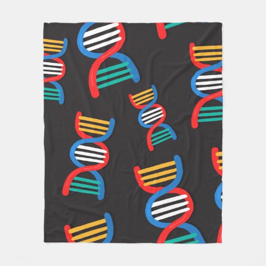 dna鎖パターン フリースブランケット (正面)