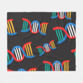 dna鎖パターン フリースブランケット (正面(横))