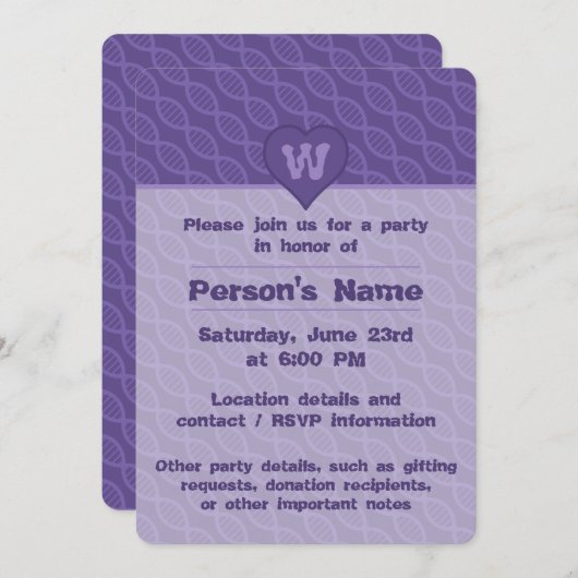 DNA ストライプ パーティー招待状 招待状 (正面/裏面)