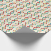 ​DNA​ミッド・センチュリーSTEMモダン生物学のストライプクリーム ラッピングペーパー (角)