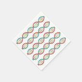 DNAミッドSTEMモダン生物学ストライプ白 スタンダードカクテルナプキン (角)