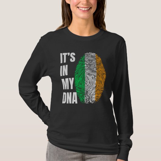 DNA+指紋+セントパトリックの祝日+アイルランド+国旗 Tシャツ (正面)
