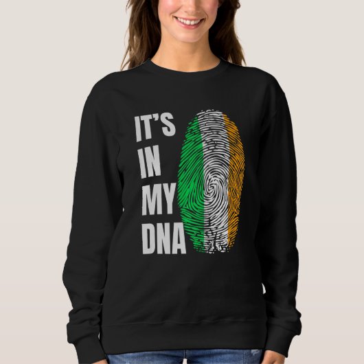 DNA+指紋+生体認証+アイルランド+国旗 スウェットシャツ (正面)