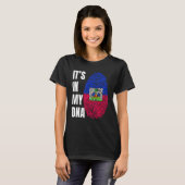 DNA+指紋+生体認証 ハイチの旗 ハイチ Tシャツ (正面フル)