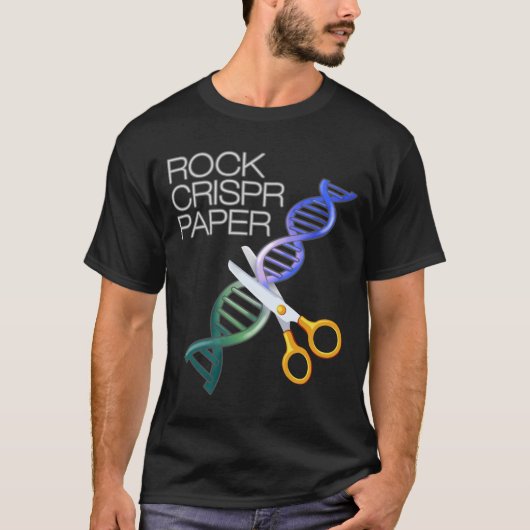 Dna Funny Rock Paper Crispr Genetic Science Race  Tシャツ (正面)