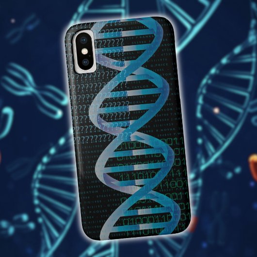 DNA ID ブルー サイエンス モダン クール Case-Mate iPhoneケース