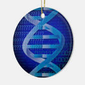 DNA ID ブルー 医学 セラミックオーナメント (左)