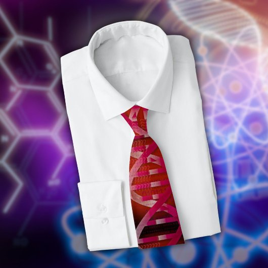 DNA ID Red Medical Science Geek Neck Tie ネクタイ