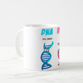 DNA RNAおもしろいデザイン男性女性生物学Bi コーヒーマグカップ (正面左)