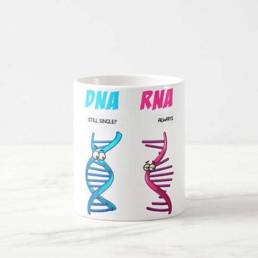 DNA RNAおもしろいデザイン男性女性生物学Bi コーヒーマグカップ (中央)