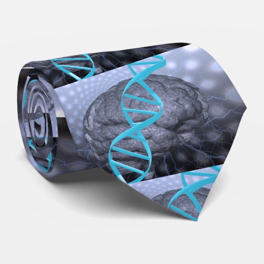 DNA strand and brain ネクタイ (ロール)