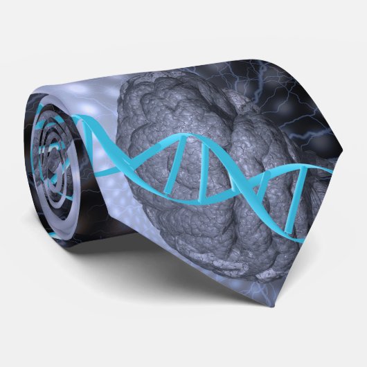DNA strand and brain ネクタイ (ロール)