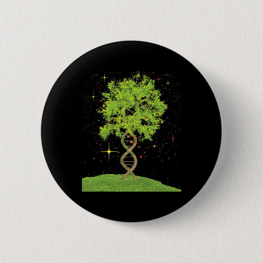Dna Tree – 生物学生物学学生科学分野 缶バッジ (正面)