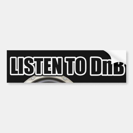 DNB音楽ドラムおよび低音のギアに聞いて下さい バンパーステッカー (正面)