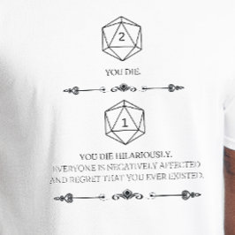 DnDシャツ – Nat 1 You Dies Hilarious Tシャツ
