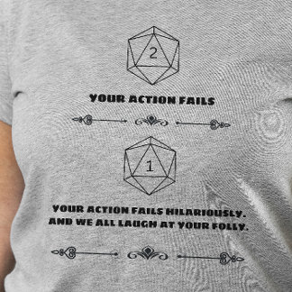 DnDシャツ – Nat 1 You Fail Hilarious Tシャツ