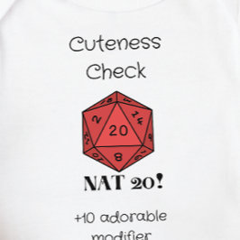 DnDベビー – 国際化チェックNat 20 ベビーボディスーツ