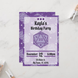 DnD誕生日パーティーDnD D20サイコロ 招待状