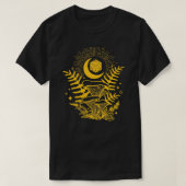 DND DRUIDサイコロフォレストマッシュルームシダと月D20 f Tシャツ (デザイン正面)