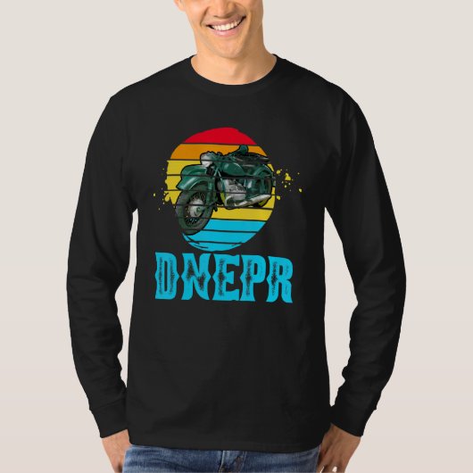 Dnepr 650 Cc – シデカル付きソビエト製バイク Tシャツ (正面)