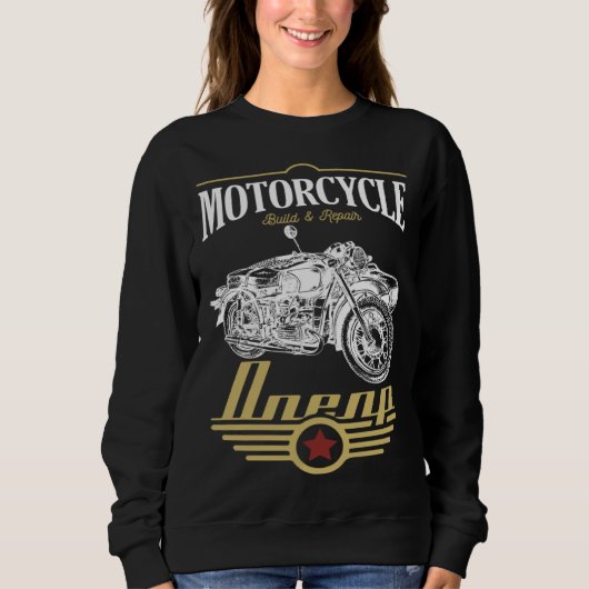 Dnepr Motorcycle Offroad Motorcycle Rider スウェットシャツ (正面)