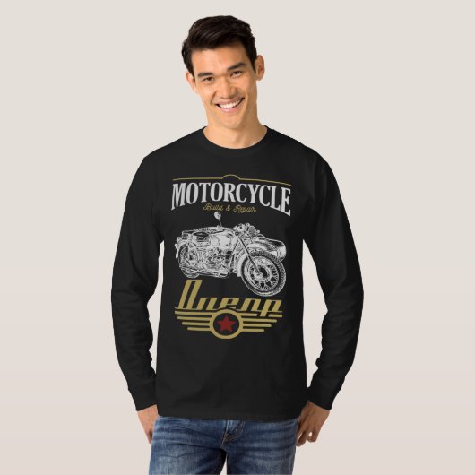 Dnepr Motorcycle Offroad Motorcycle Rider Tシャツ (正面フル)