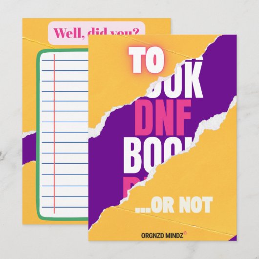 DNF Tracker for  Book Readers シーズンカード (正面/裏面)