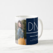 DNPブルーホワイト卒業写真Keepsake Coffee Mu コーヒーマグカップ (正面右)