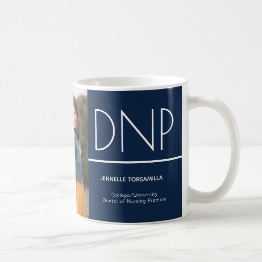 DNPブルーホワイト卒業写真Keepsake Coffee Mu コーヒーマグカップ (右)