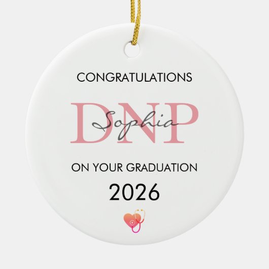 DNP卒業お名前2026年卒 セラミックオーナメント (正面)