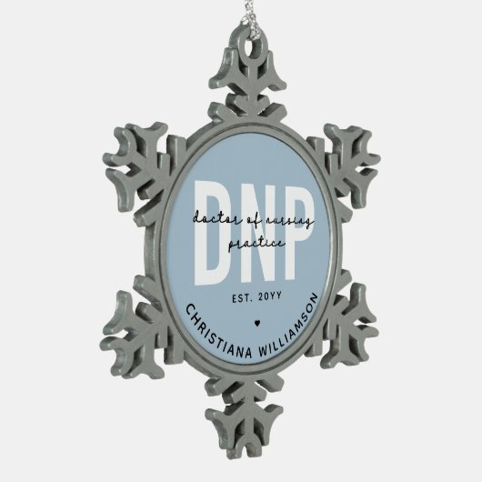 DNP看護カスタム練習医の卒業式 スノーフレークピューターオーナメント (左)