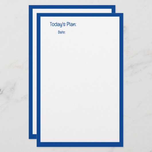 Doノート縁どの一覧に対する青いカスタムプランナーの色の 便箋 (正面/裏面)
