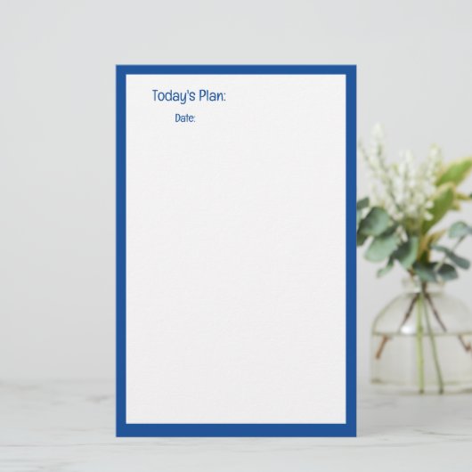 Doノート縁どの一覧に対する青いカスタムプランナーの色の 便箋 (スタンド正面)