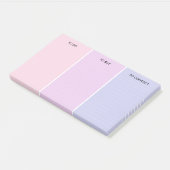 Doリストに並んだピンク色の紫3のカテゴリ ポストイット (アングル)