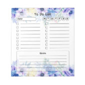 Doリストに表示する青い水の色フローラ ノートパッド (正面)