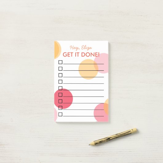 Doリストの実行おもしろい紙吹雪を取得 |名前をカスタムする ポストイット (デスク上)